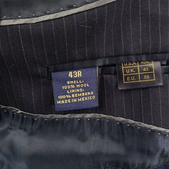 Brooks Brothers 346 Black Striped 2-Piece Suit 43R- Pants W46xL28 - Picture 12 of 16